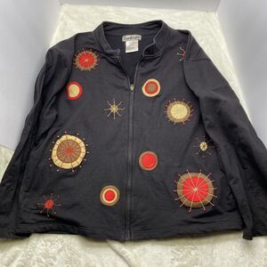 TimberLea Vintage Atomic MCM Style Full Zip Cotton Jacket - Women's XL